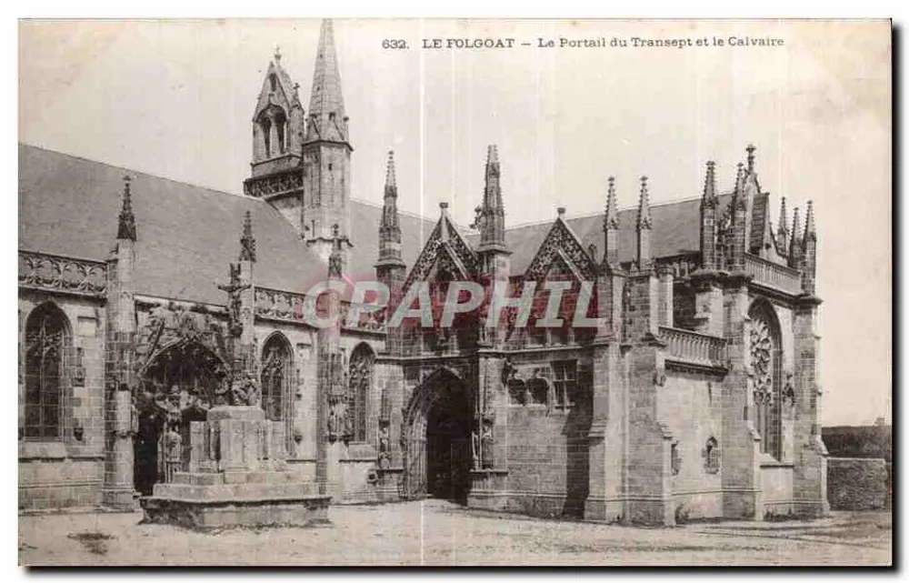 Le Folgoat — Ansicht des Portal des Transepts und des Calvariums — Verlag: Le Folgoat, Nr. 632 - Vorderseite