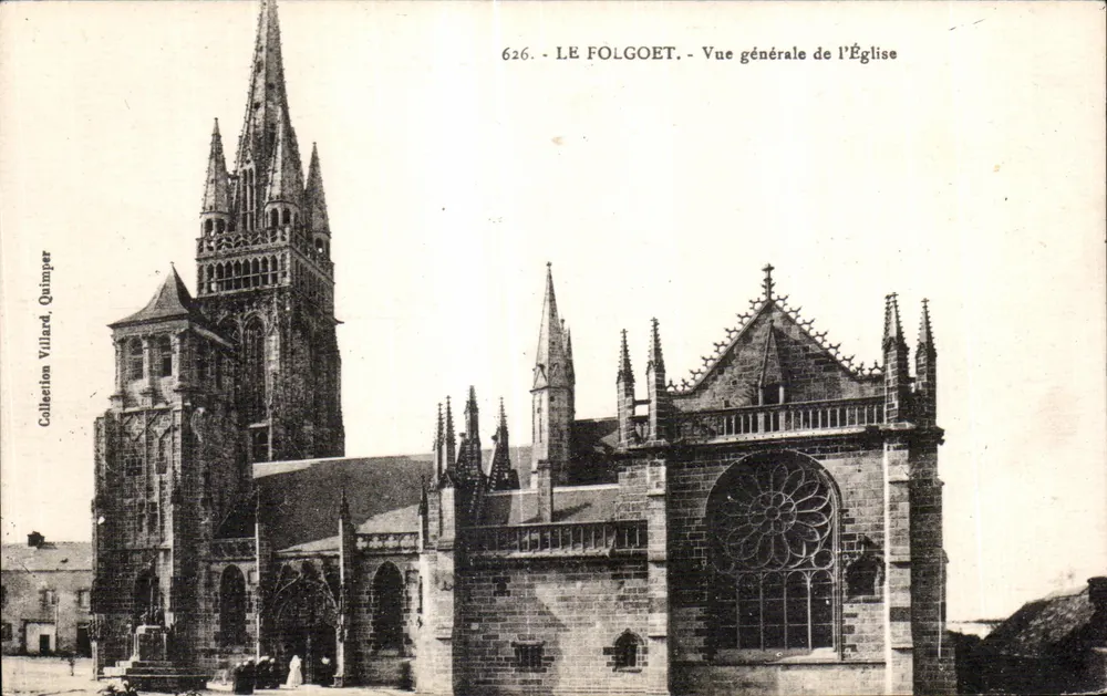 Le Folgoët - Allgemeiner Blick auf die Kirche — Sammlung Villard, Quimper, Nr. 626 - Vorderseite