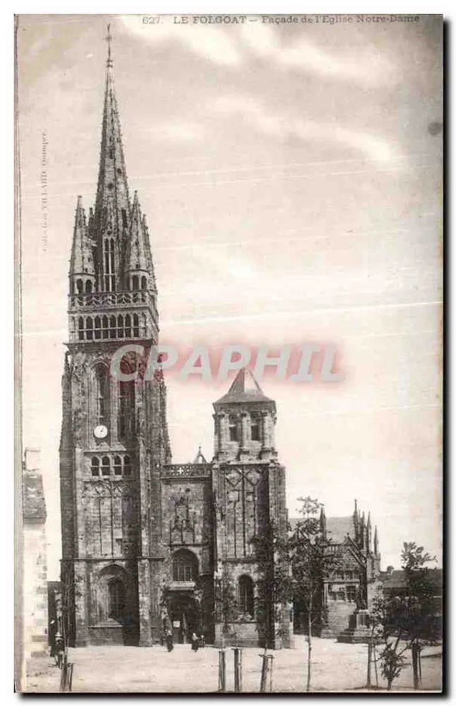 Le Folgoat — Fassade der Kirche Notre-Dame — Verlag V. A. HED (Nr. 627) - Vorderseite