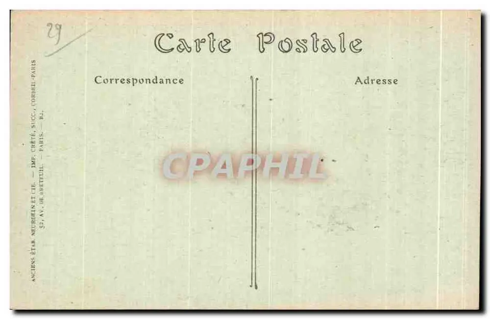 Primel (Finistère) — Die Crevasse und der Brücke von der See — Verlag Anciens Établ. Neurdein & Cie, Paris, n° 764 - Rückseite
