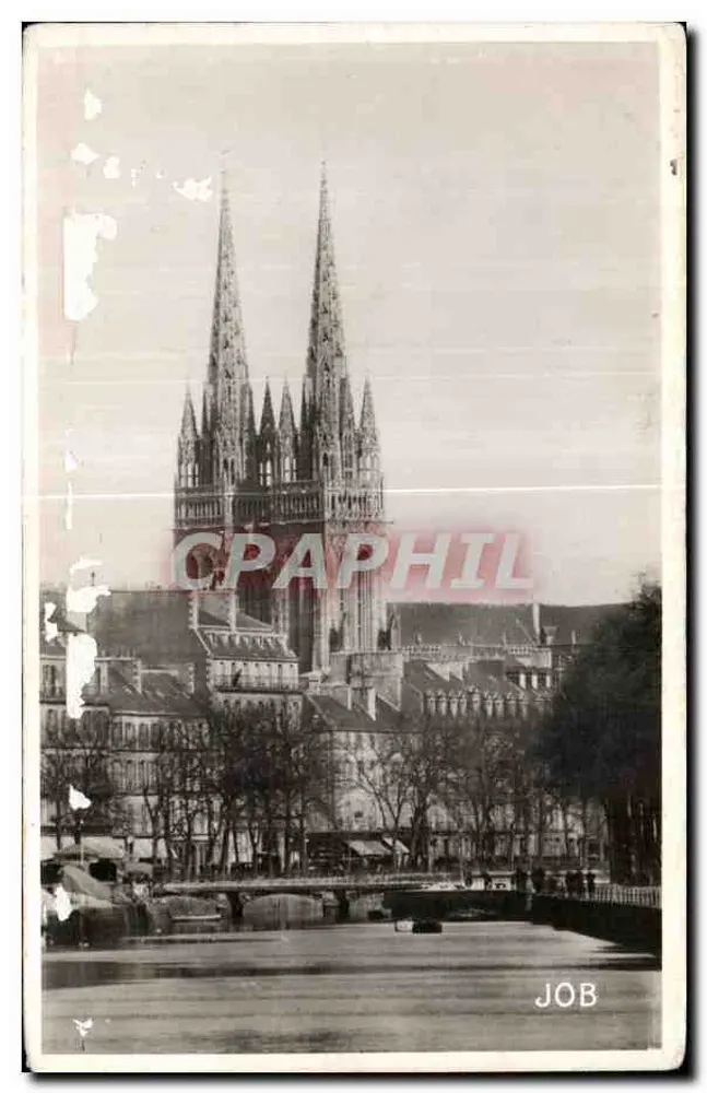 Quimper - Die Kirchtürme der Kathedrale von der Flussseite gesehen — Sammlung VITARD - Quimper, Nr. 21 - Vorderseite