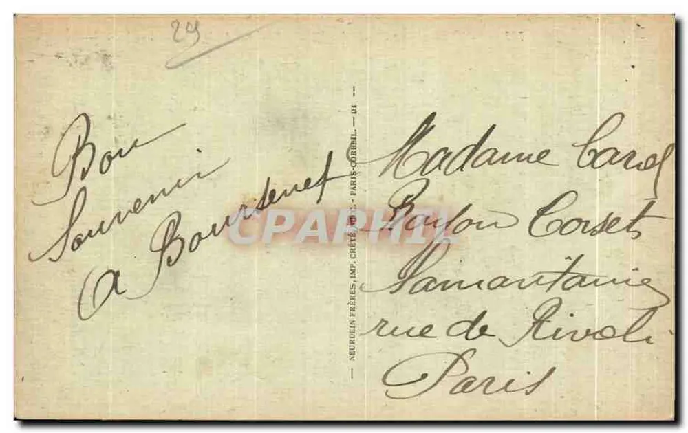 Primel (Finistère) — A Ponta, Rochos da Cadeira durante uma tempestade — editor Neurden Frères, n° 747 - Verso