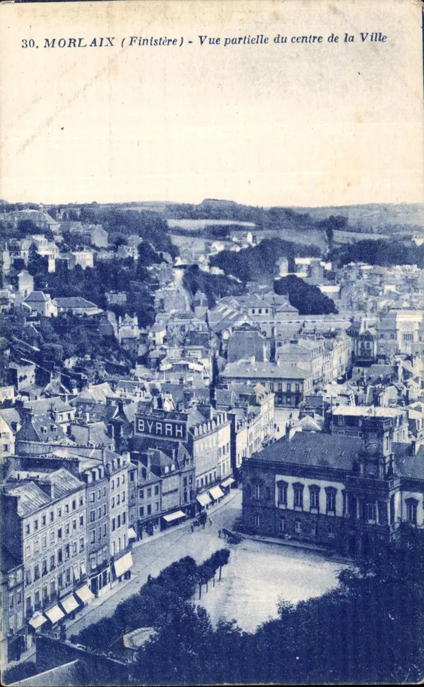 Morlaix (Finistère) — Teilansicht des Stadtzentrums — J. Nozars, Nantes - Vorderseite