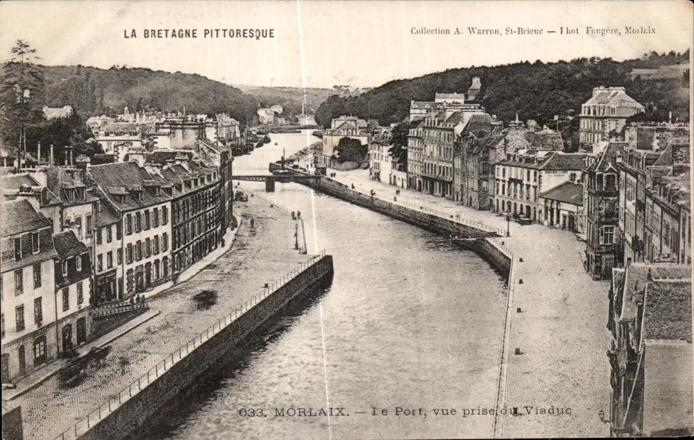 Morlaix — Der Hafen, Blick vom Viadukt — Sammlung A. Warron, St-Brieuc — Ihot Fougère, Morlaix - Vorderseite