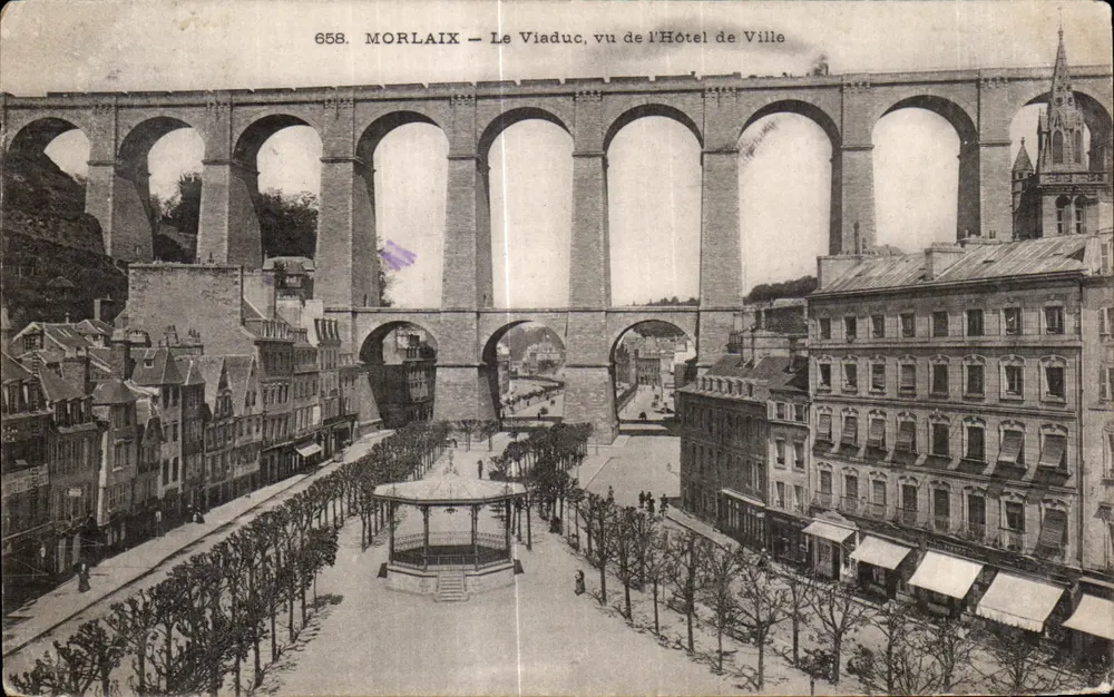 Morlaix — Der Viadukt vom Rathaus aus gesehen — Verleger: 658 - Vorderseite