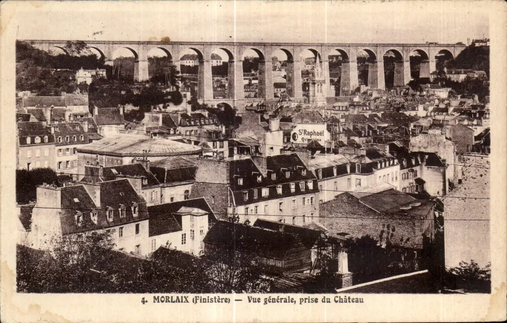 Morlaix (Finistère) — Vista geral, tirada do Castelo - Frente
