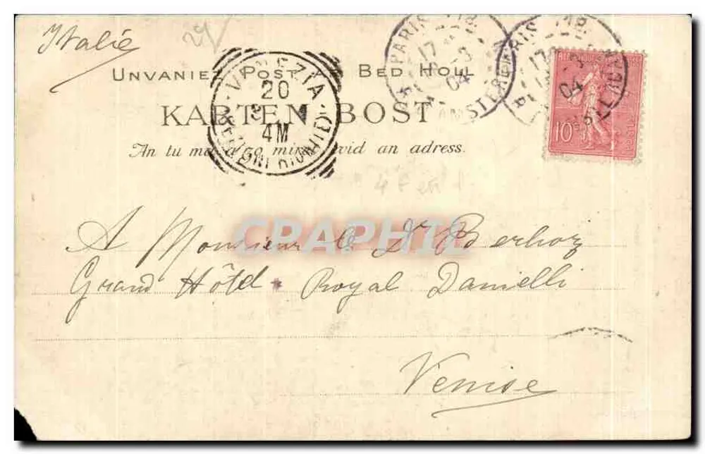 A Estátua de Duchesne — Praça da República — Editor: L. VILLARD, n° 218 - Verso