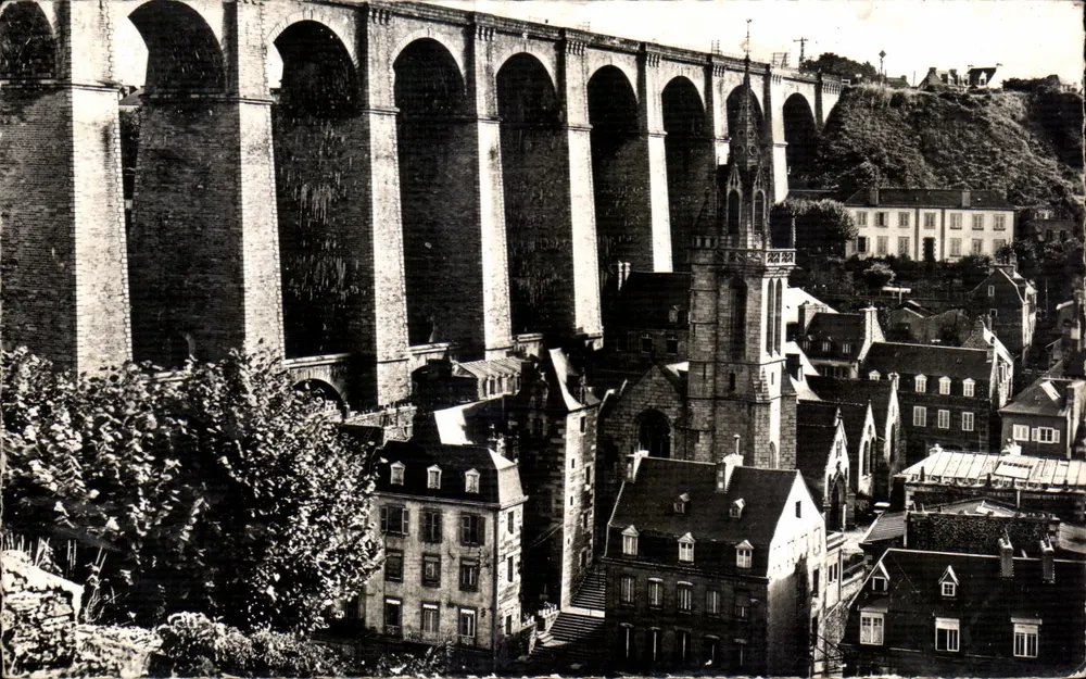 Morlaix — Kirche Saint-Melaine und der Viadukt — Éditions Glagny - Vorderseite
