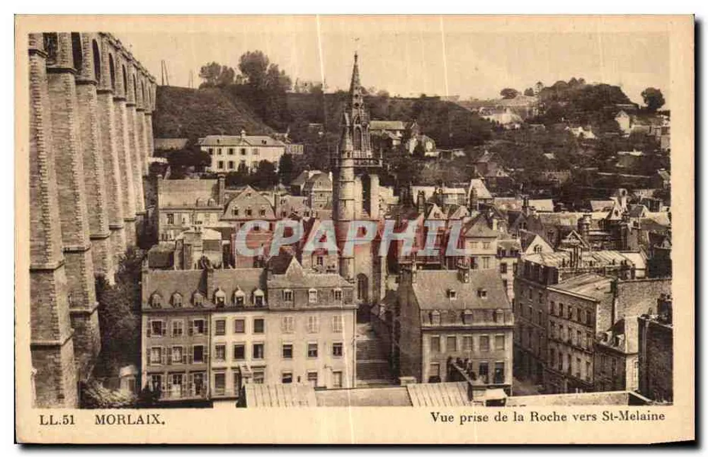 Morlaix — Ansicht vom La Roche in Richtung St-Melaine — LL.51 - Vorderseite