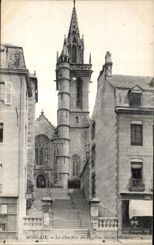 Morlaix — Der Glockenturm der Kirche Saint-Mélaine — ND Phéry - Vorderseite