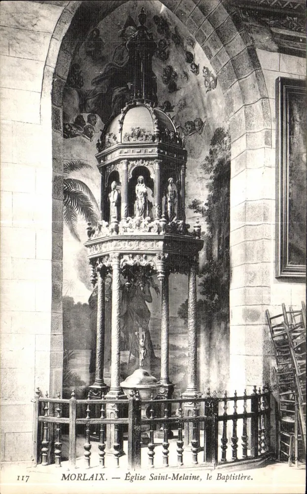 Morlaix — Kirche Saint-Melaine, der Taufbau — unbekannter Verleger, Seriennummer 117 - Vorderseite