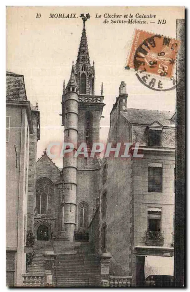 Morlaix — Der Turm und das Calvary von Sainte-Mélaine — ND - Vorderseite