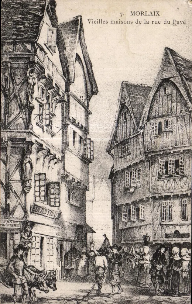 Morlaix — Velhas casas da rue du Pavé — Editor não identificado, n°7 - Frente