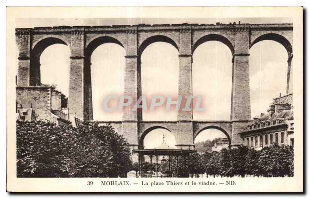 Morlaix — A praça Thiers e o viaduto — Cie des Arts Photographiques de Strasbourg-Schiltigheim - Frente