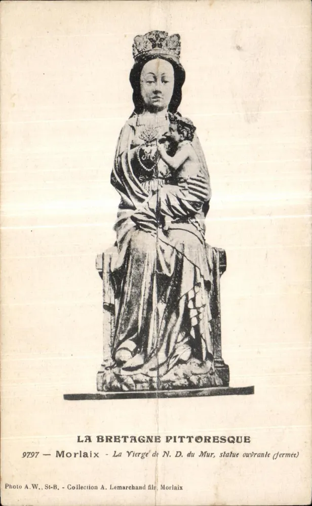 A Virgem N.D. do Mur, estátua fechada — Morlaix — Foto A.W., St-B. — Coleção A. Lemarchand filho - Frente