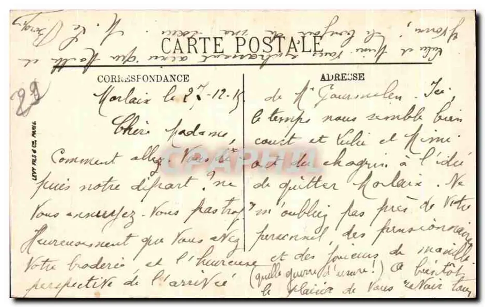 Morlaix — Vista del Cours Beaumont — LL. - Reverso