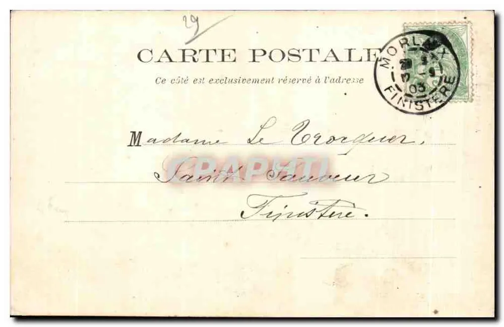MORLAIX — Place Thiers. O Viaduto — editor Mathieu, n°50 - Verso