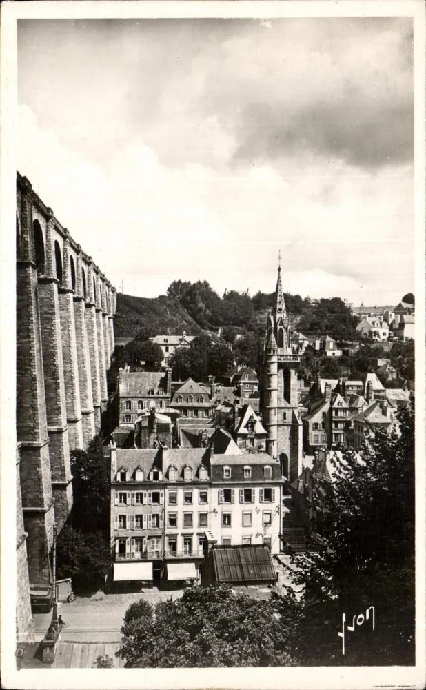 Morlaix (Finistère) — Der Viadukt und die Kirche Saint-Mélaine — Éditions d'Art Yvon - Vorderseite