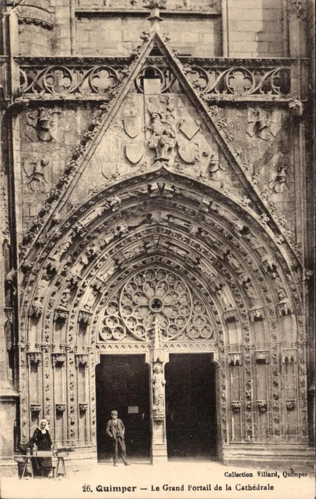 Quimper — Der Große Portal der Kathedrale — Sammlung Villard, Quimper - Vorderseite