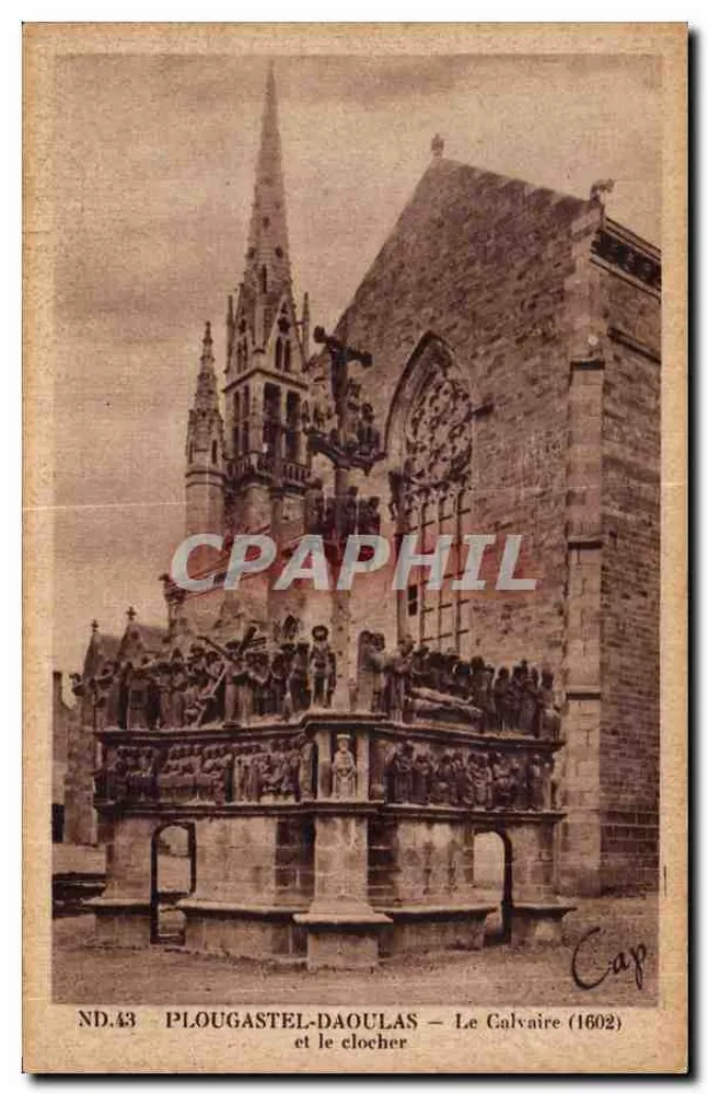 Plougaestel-Daoulas — Der Calvaire (1602) und der Turm - Vorderseite