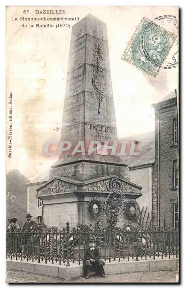 Bazeilles — Monumento conmemorativo de la Batalla (1870) — Suzaine-Pierson, editor, Sedan - Anverso