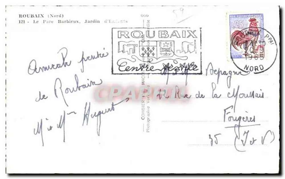 Jardim de Estudantes em Roubaix — Centro de Estudo — editor Combier - Verso