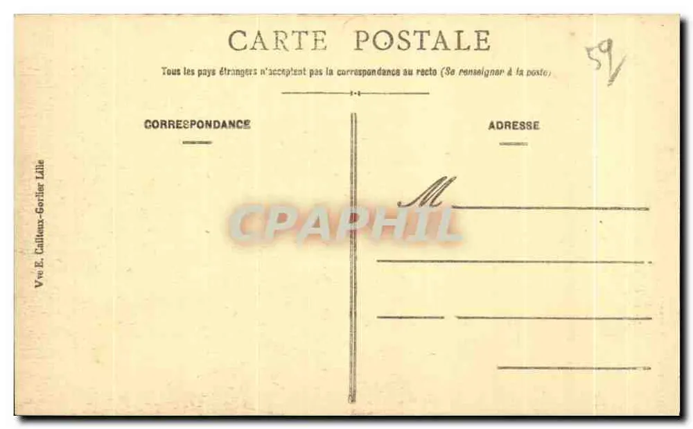 LILLE - Place de la République und Faidherbe - Überblick über das Präfekturgebäude — E.C. - Rückseite