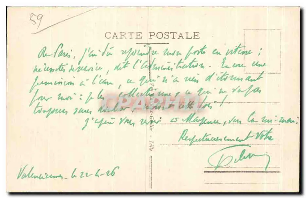 Valenciennes - Vista panorâmica — E. C. n°46 - Verso