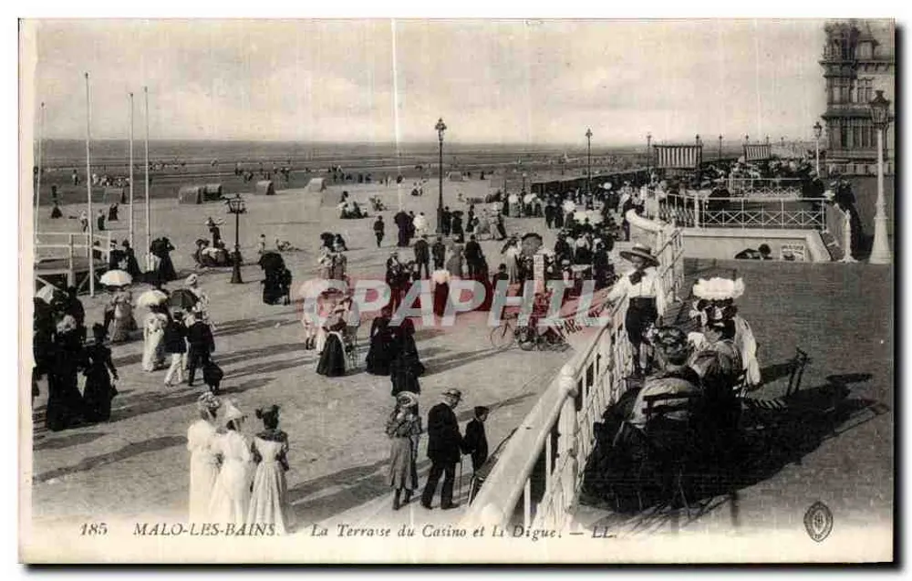 Malo-les-Bains — Ansicht der Casino-Terrasse und des Deichs — LL. - Vorderseite