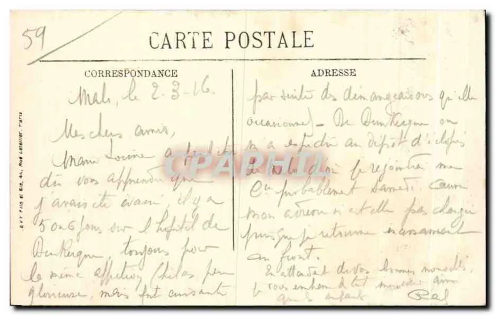 Malo-les-Bains — Ansicht der Casino-Terrasse und des Deichs — LL. - Rückseite