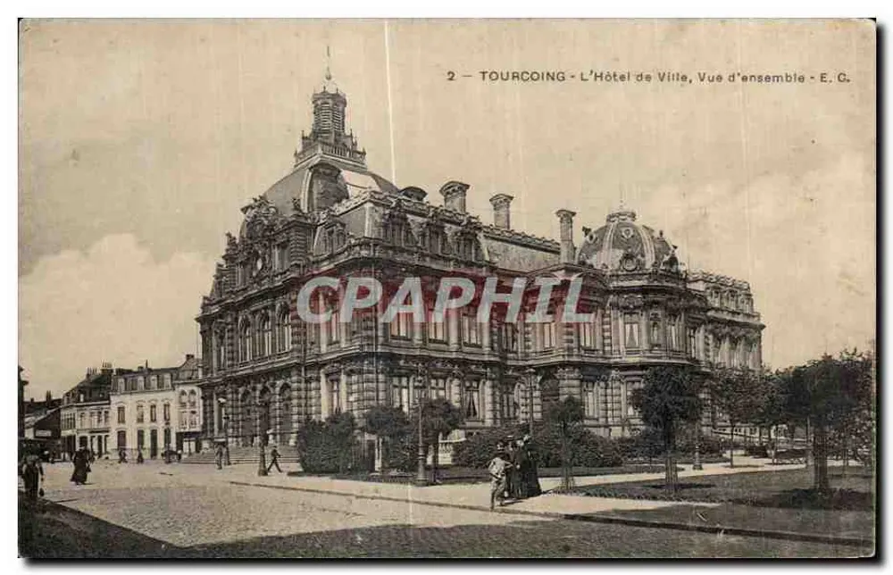 Tourcoing - Das Rathaus, Übersicht - E.C. - Vorderseite
