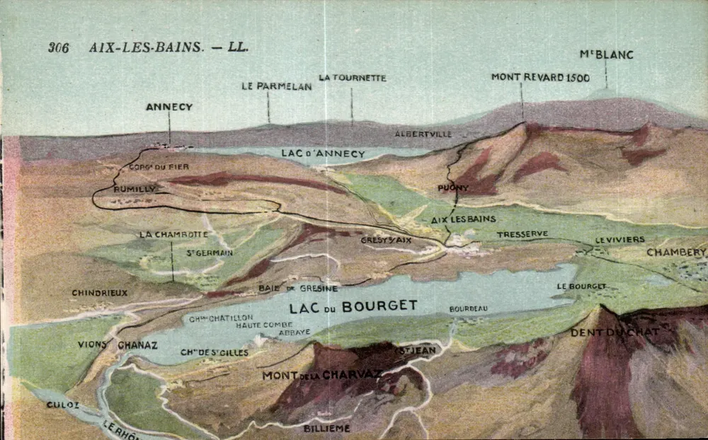 Aix-les-Bains — Carta topográfica — Imp. Lévy e Neurains, Paris - Frente
