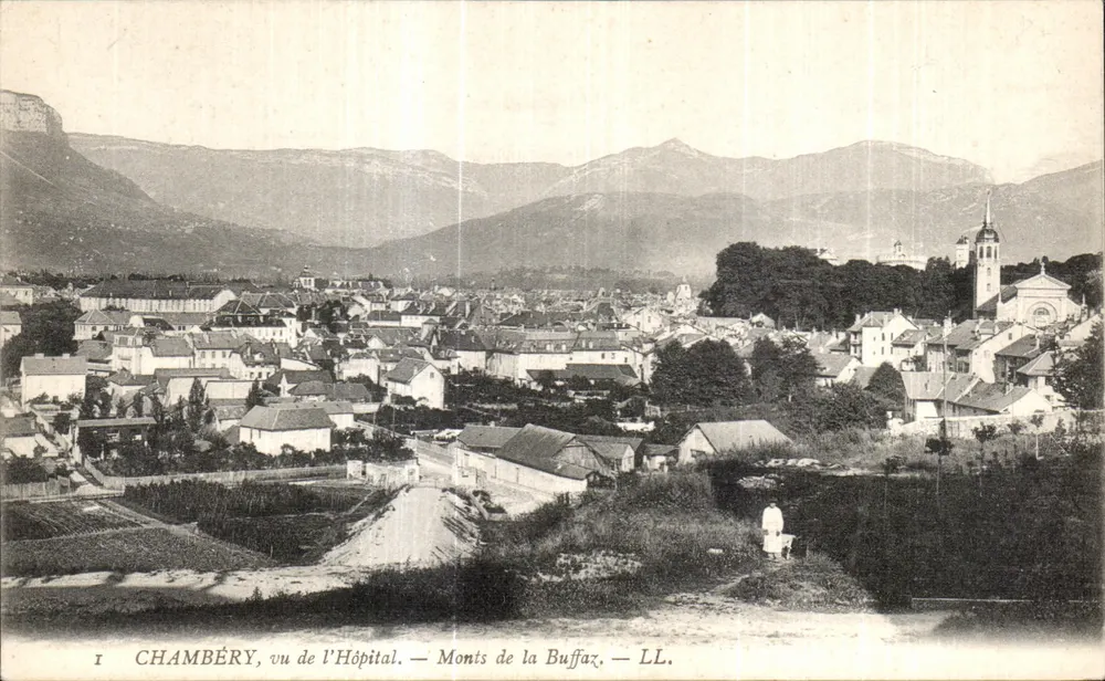 Chambéry, Ansicht vom Krankenhaus — Monts de la Buffaz — LL. - Vorderseite