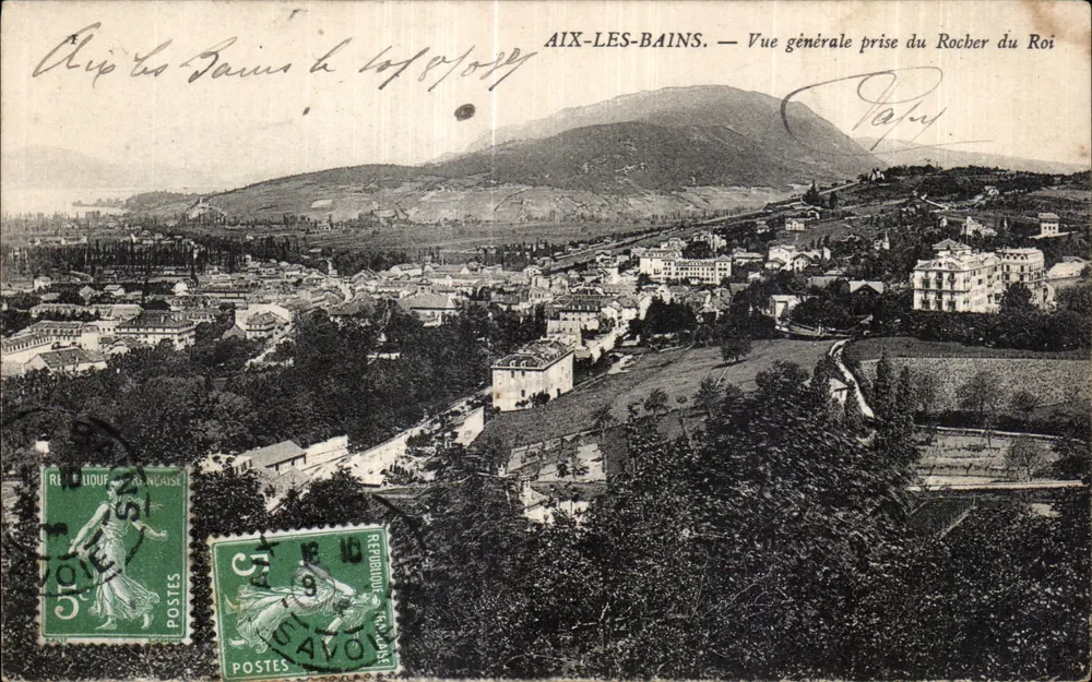 Aix-les-Bains — Vue générale prise du Rocher du Roi — éditeur Paul - Recto