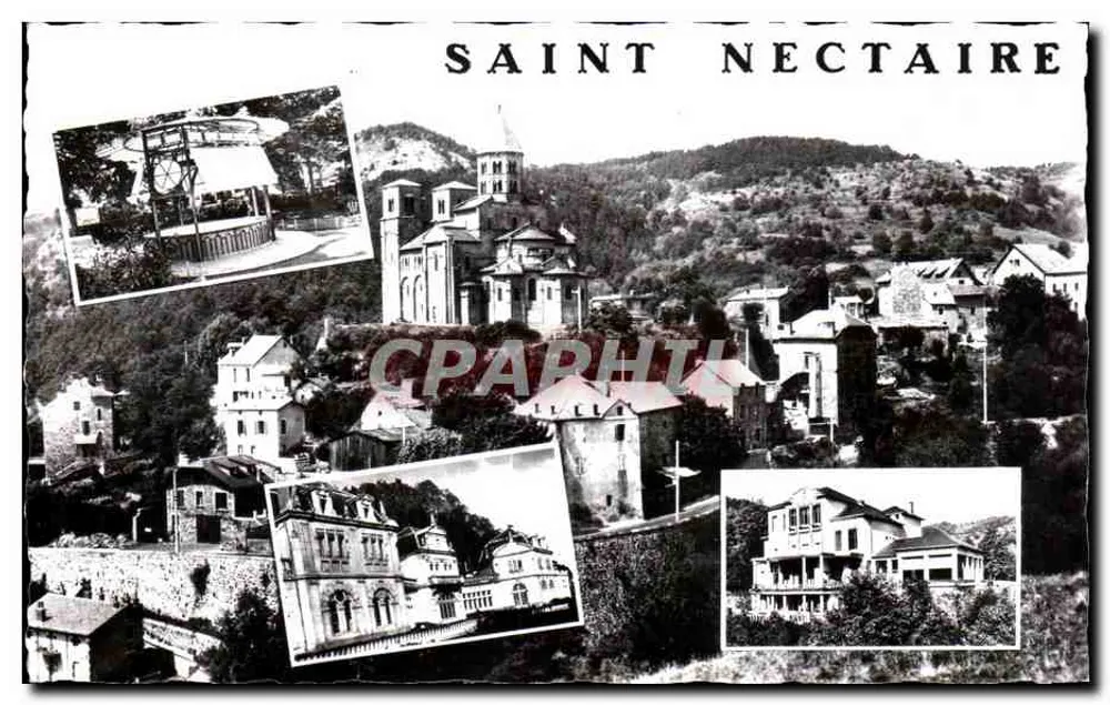 Saint-Nectaire — vista panorâmica com igreja e edifícios — Éditions de l'Hôtel de Vichy - Frente