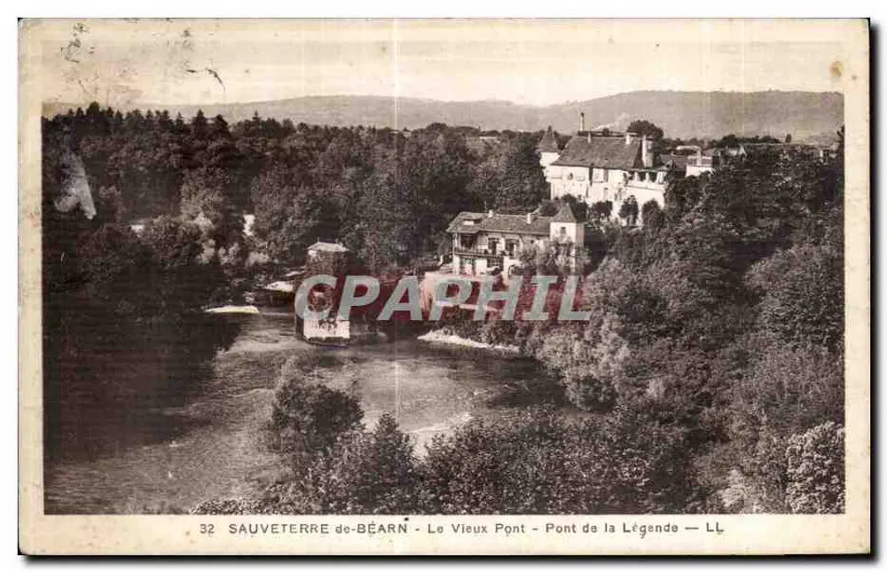 Sauveterre-de-Béarn — Ansicht des Alten Brücke - Brücke der Legende — LL - Vorderseite