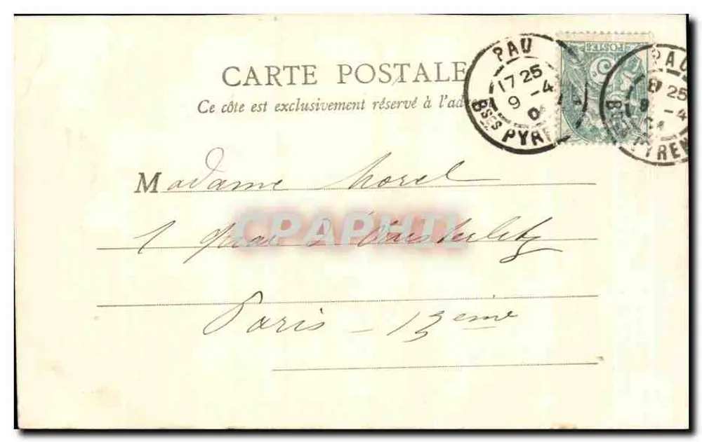 Pau — Le Château et le Parc — B.J.C., Paris, n°14 - Rewers