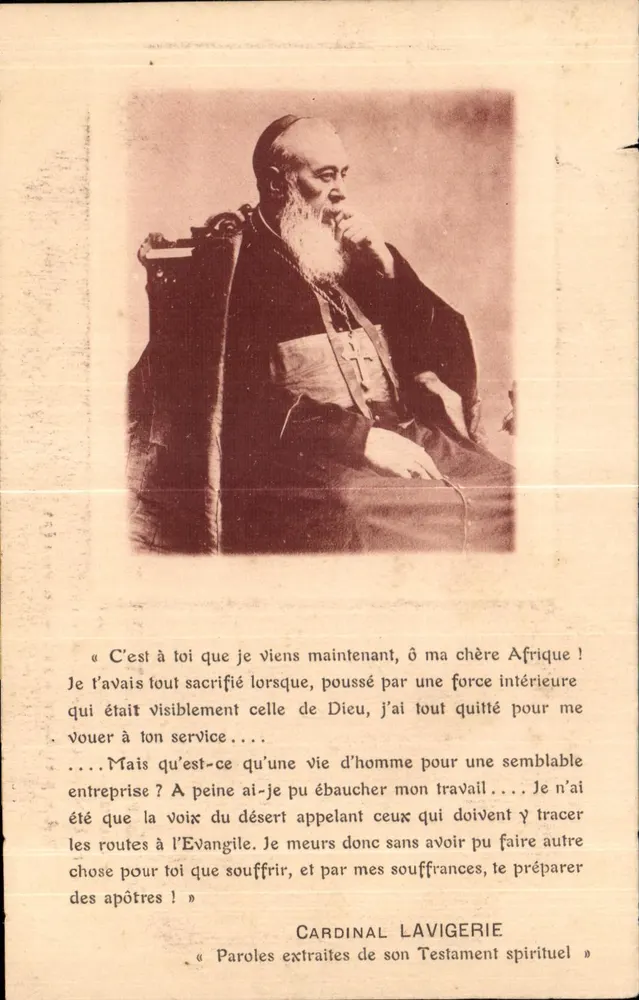 Kardinal Lavigerie — Porträt in kirchlicher Kleidung — Éditeur : Carte Postale - Vorderseite