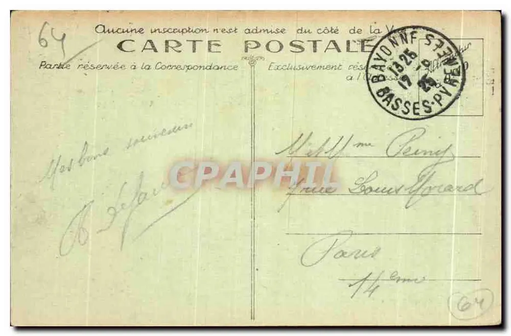 Os Pontes de Nîce — Bayonne — Fototipia Marcel Delboy, Bordeaux, n°86 - Verso