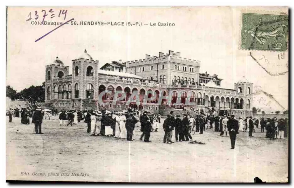 Hendaye-Plage (B.-P.) — O Casino — Edit. Ocana, foto Dax Hendaye - Frente