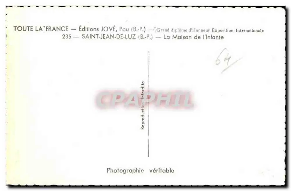 Saint-Jean-de-Luz — Das Haus der Infantin — Éditions JOVÉ - Rückseite