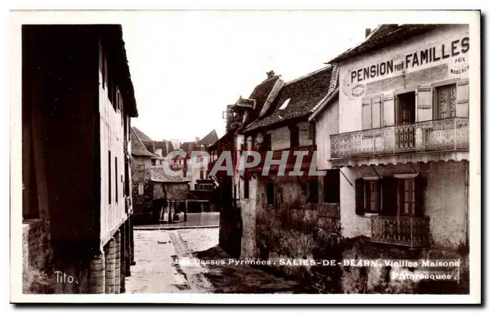 Salies-de-Béarn — Straße mit Pension für Familien — Editions BLOC Frères Bordeaux - Vorderseite