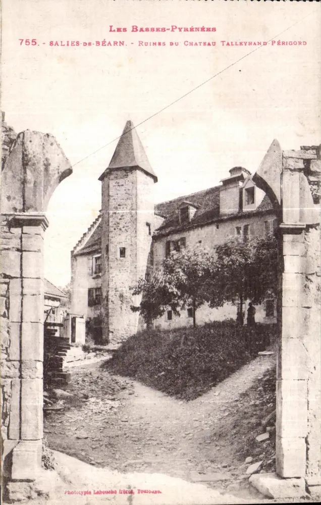 Salies-de-Béarn — Ruinen des Schlosses Talleyrand-Périgord — Phototypie Labouche Frères, Toulouse - Vorderseite