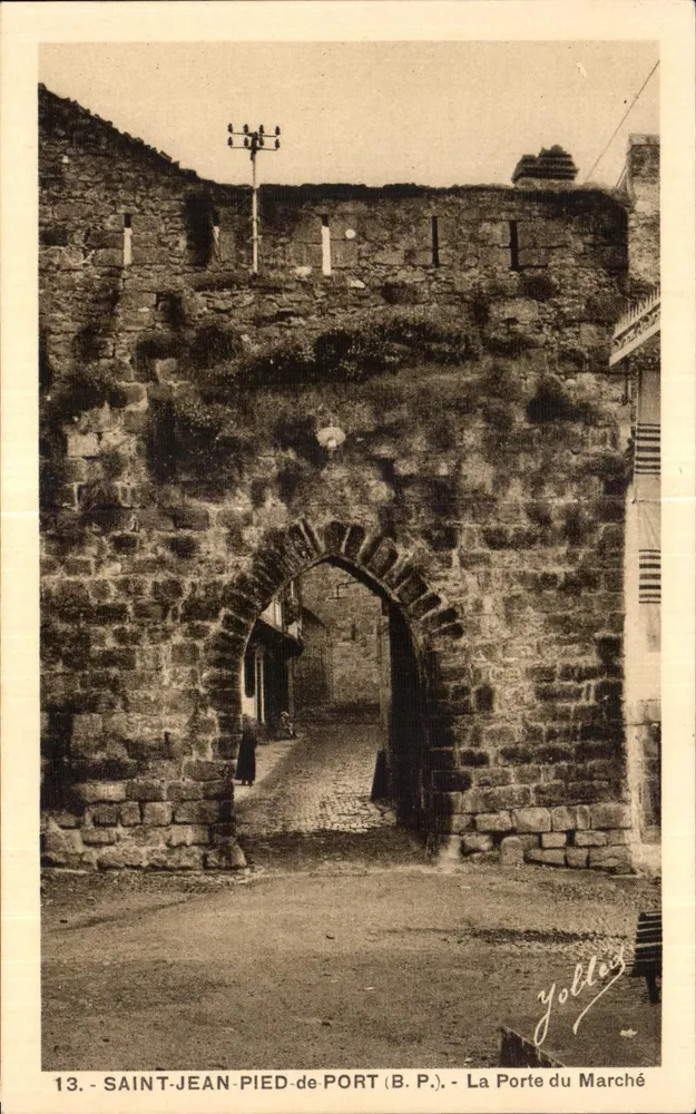 Saint-Jean-Pied-de-Port (B.P.P.) — La Porte du Marché — Héliogravure Marcel Deliboy, 39, Rue de la Rousselle — Bordeaux - Vorderseite