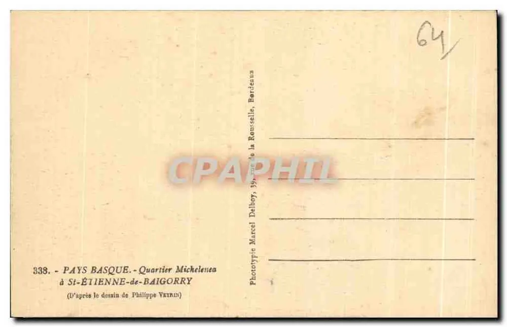 St-Étienne-de-Baigorry — Bairro Michelenena — Fototipia Marcel Delboy, Barcelona - Verso