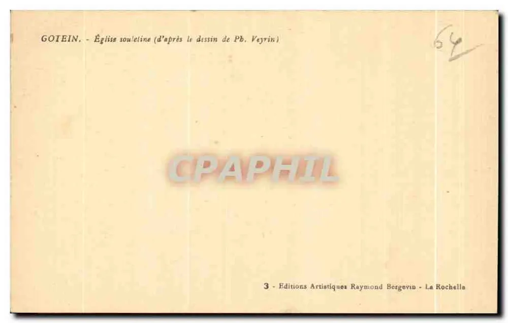 Gotein — Igreja sublinhada — Éditions Artistiques Raymond Bergevin - Verso