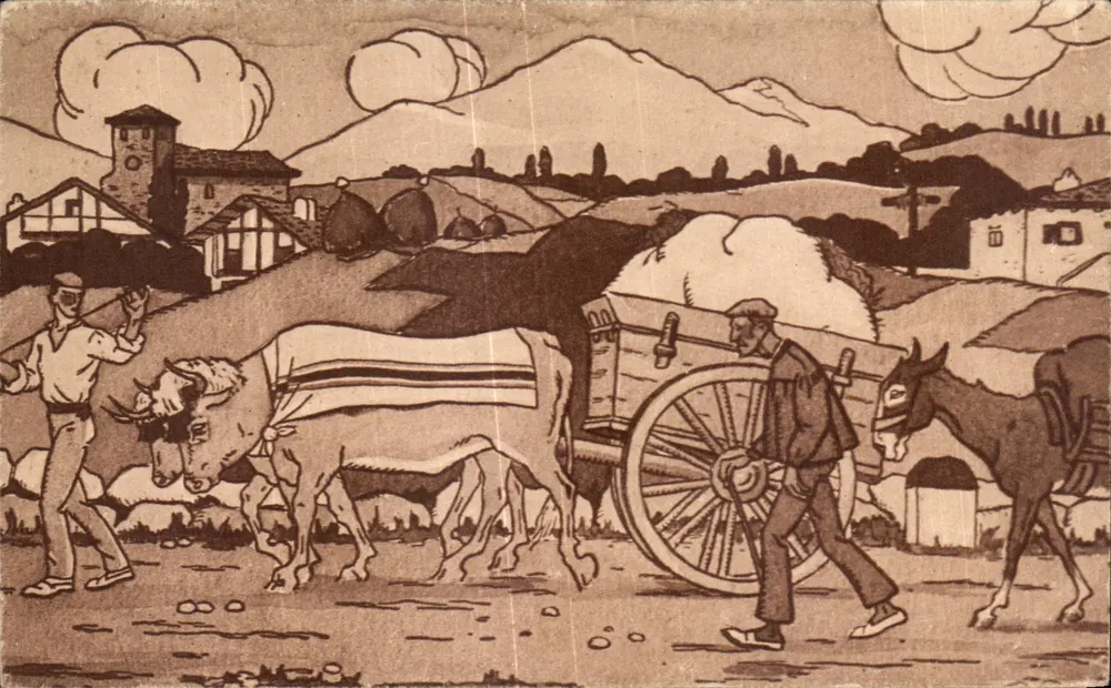 Pays Basque — Ao Longo da Estrada — Héliogravure Marcel Delbosc, Bordeaux - Frente