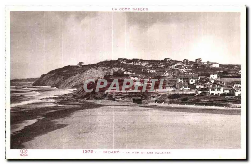 비다르 — 바다와 절벽 — 코트 바스크, 출판사 LF, 번호 1872 - 앞면