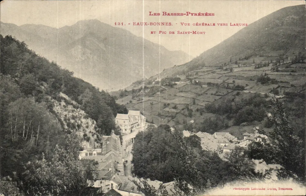 Eaux-Bonnes - Allgemeiner Blickrichtung auf Laruns und Pic de Saint-Mont — phototype Labouche Frères, Toulouse, n°131 - Vorderseite