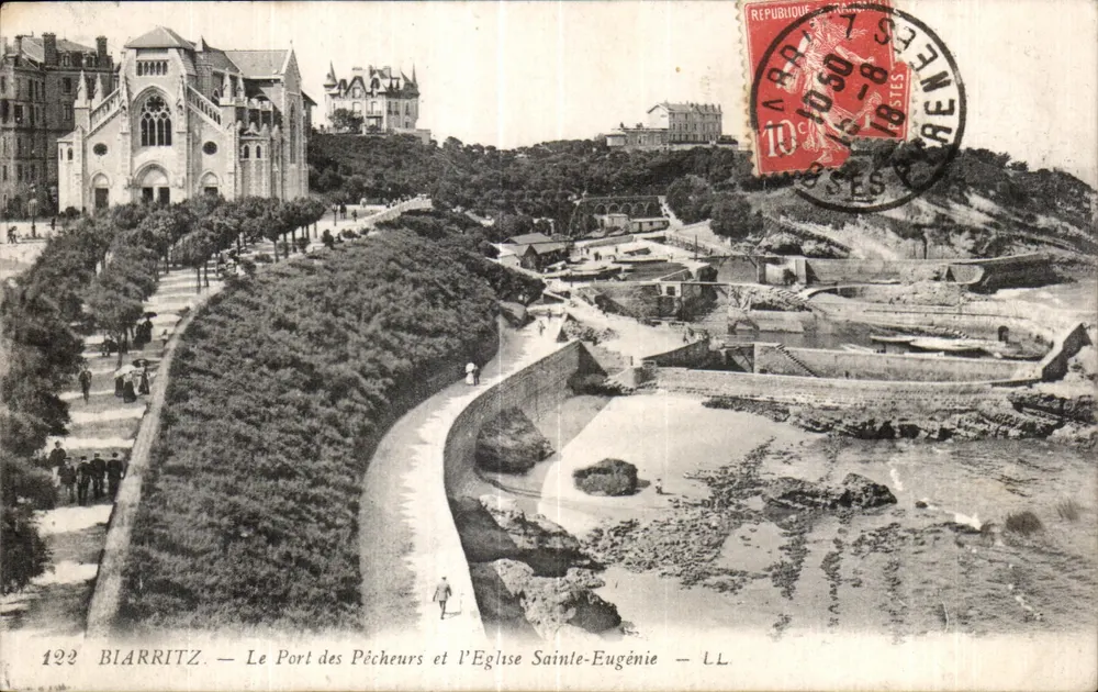 Biarritz — Der Hafen der Fischer und die Kirche Saint-Eugénie — LL - Vorderseite